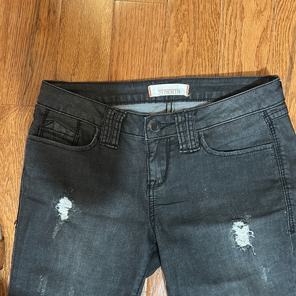 21 DENIM DISTRESSED GRAY WOMEN JEANS IN SIZE 25 - Picture 3 of 7